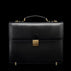 Von Baer No.3 men’s compact full-grain leather laptop briefcase in black, front view for professional work.