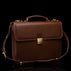 Von Baer No.3 men’s compact full-grain leather briefcase with shoulder strap for professional work and business use.
