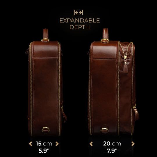 Von Baer 10x leather expandable travel large backpack
