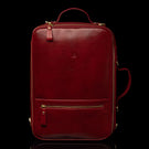 Von Baer 10x men's high-quality leather laptop travel bag in vibrant red, featuring a sleek design and functional compartments for stylish and practical travel.