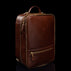 Von Baer 10x men's high-quality multifunctional leather laptop travel bag in brown, fully expanded for extra capacity.