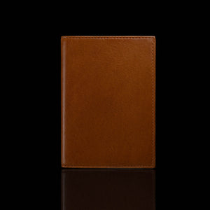 Von Baer Atlas full grain leather passport cover holder solid tan front view