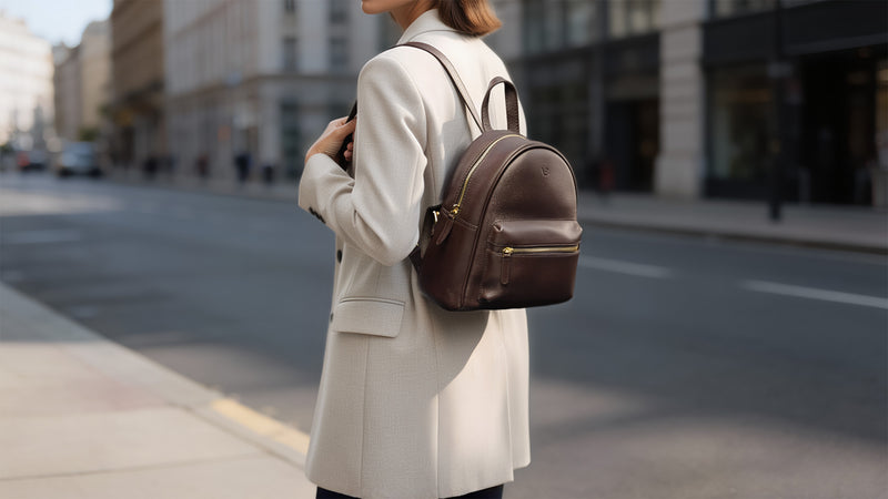designer leather backpacks uk Liberty Women's Backpack Solid Brown grain leathers Italian Designer Leather Backpack Giovanna