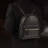 von baer bella small leather backpack black in the cafe