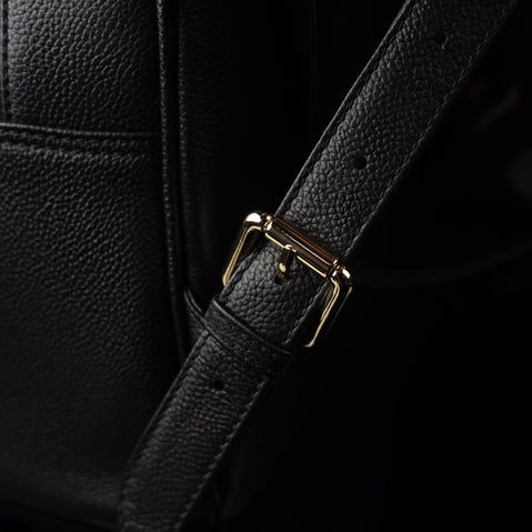 von baer bella womens luxurious small leather backpack black metal hardware
