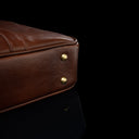 Brown Leather Laptop Bag - Von Baer City Business (Protective Metal Feet)