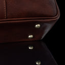 von baer city large leather mens laptop bag for work brown protective metal feet