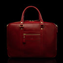 Von Baer City luxury leather laptop bag for women, in red color, front view.