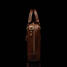Von Baer City luxury leather laptop bag for women, side view.