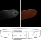 Von Baer classic luxury full-grain leather belt for men, personalized with initials example.