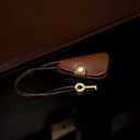 Von Baer diplomat men’s compact full-grain leather briefcase key close-up showing secure locking system