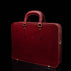 Von Baer Elegant high-quality slim full-grain leather laptop bag for women in red, half-turned.