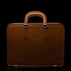 Von Baer Elegant high-quality slim full-grain leather laptop bag for women in tan, front view.