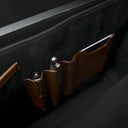 Von Baer Exquisite luxury full-grain leather laptop briefcase for women in brown, featuring card and pen slots.