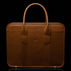 Men’s Von Baer Exquisite luxury full-grain leather laptop briefcase for work in tan, front view.