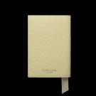 Von Baer full grain leather passport cover holder, cream white, front view