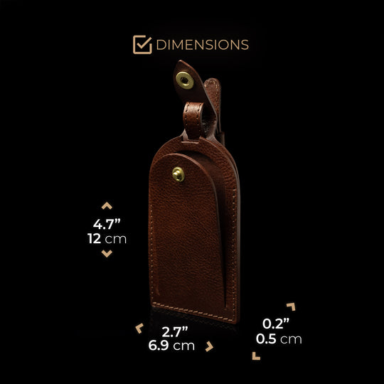 Von Baer Leather Luggage Tag (Dimensions)