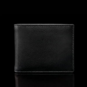 von baer leather money clip small wallet black front view with rfid protection