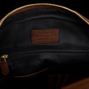 Von Baer Liberty handmade women's leather backpack with cotton lining, showcasing the quality craftsmanship and functional design.