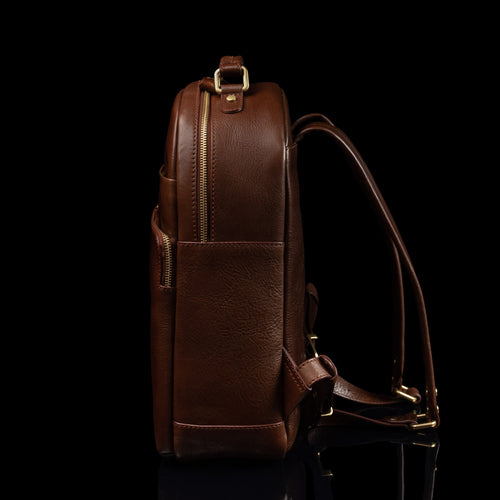 brown leather backpack uk Women's Italian Leather Backpack for Work or Travel with 14 inch Laptop Compartment