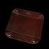 Von Baer Majestic luxury Italian leather tray desk organizer, catch-all in brown, unfolded, showcasing its spacious design for organizing essentials.