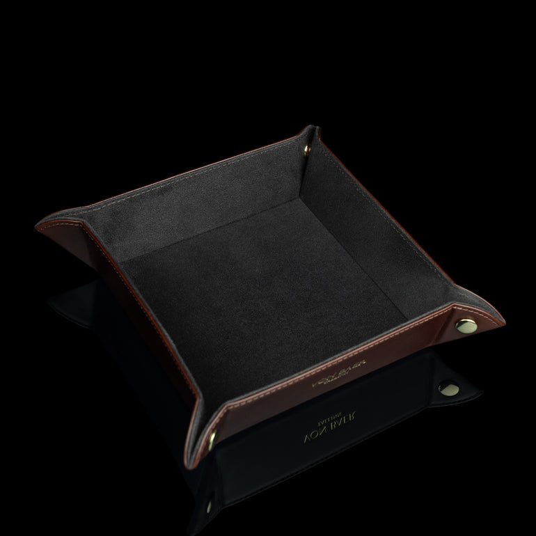 Von Baer Majestic luxury Italian leather tray desk organizer, featuring a high-quality lining that complements its luxurious exterior.