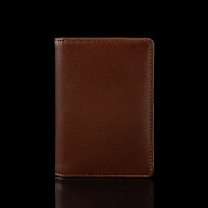 von baer minimalistic element leather card case solid brown front view