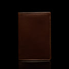 von baer minimalistic grant leather card case solid brown front view