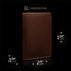 von baer minimalistic grant leather card case wallet solid brown color front view dimensions