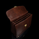 open briefcase showing the triple gusset design