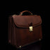 front side biew of brown colored briefcase
