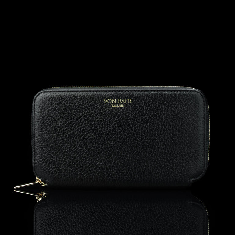 Von Baer origin luxury RFID leather purse large front view