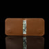 Von Baer origin luxury RFID leather purse detachable card holder back view with dollar notes