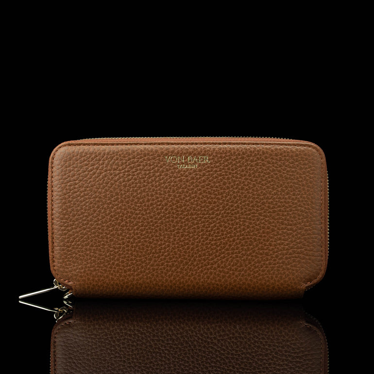 Von Baer origin luxury RFID leather purse large front view