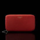 Von Baer origin luxury RFID leather purse large deep red front view