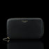 Luxury men’s leather wallet with RFID protection, large design shown from the front view