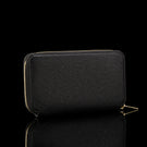 Luxury men’s leather wallet with RFID protection, large design shown from the back view