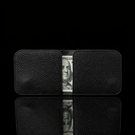 Von Baer origin luxury RFID men’s leather wallet detachable card holder back view with cash, showing practical storage functionality.