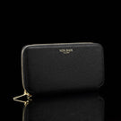 Von Baer origin luxury RFID men’s leather wallet, half-turned view showing premium design and slim profile.