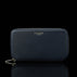 Von Baer origin luxury RFID men’s leather wallet in navy blue, front view showing premium design.