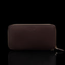 Von Baer W2 large leather women's purse wallet - brown - front view.