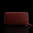 Von Baer W2 large modern leather women's purse wallet - red - front view.