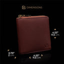 von baer w3 italian leather womens wallet dimensions