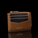 Von Baer W5 RFID slim zipped leather card holder with coin pocket and cards inside