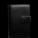 von baer washington premium mens leather trifold wallet black front view