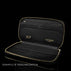 Von Baer origin luxury large men’s leather wallet with personalized embossed initials, example of customization.