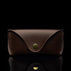 Deluxe Leather Glasses Case brown front