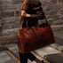 Grand Womens Leather Garment Bag - brown with model