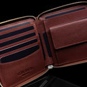W3 Womens Leather Wallet Red left side close up