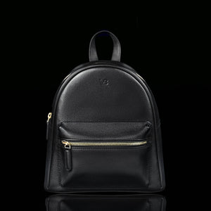 bella womens small leather backpack black